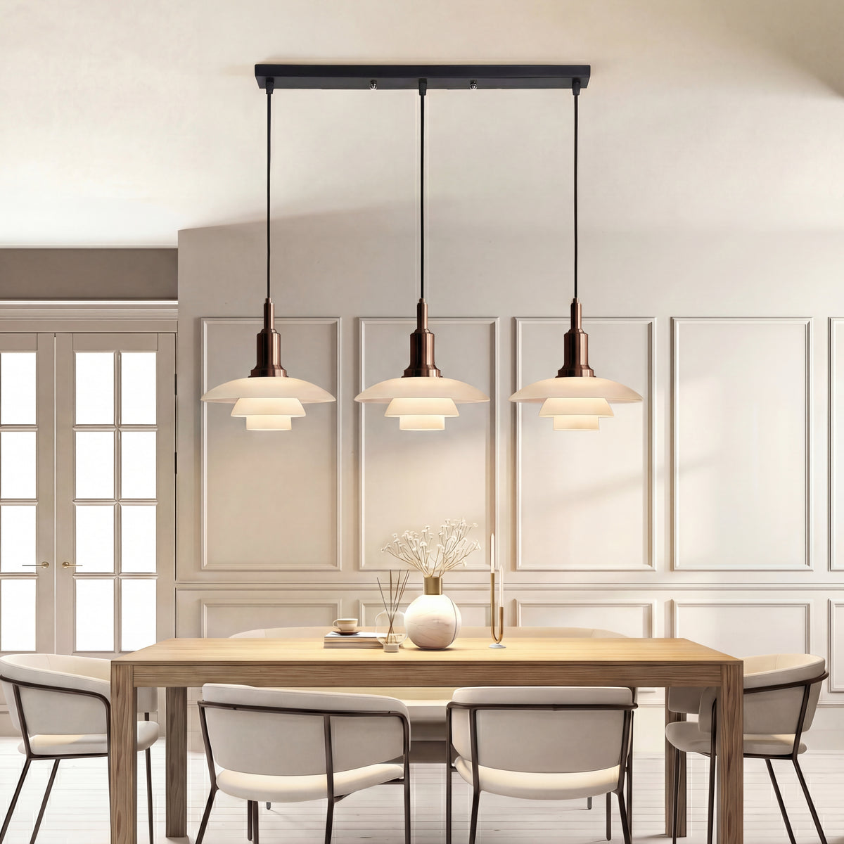 2/3 Head Danish Designer Pendant Light