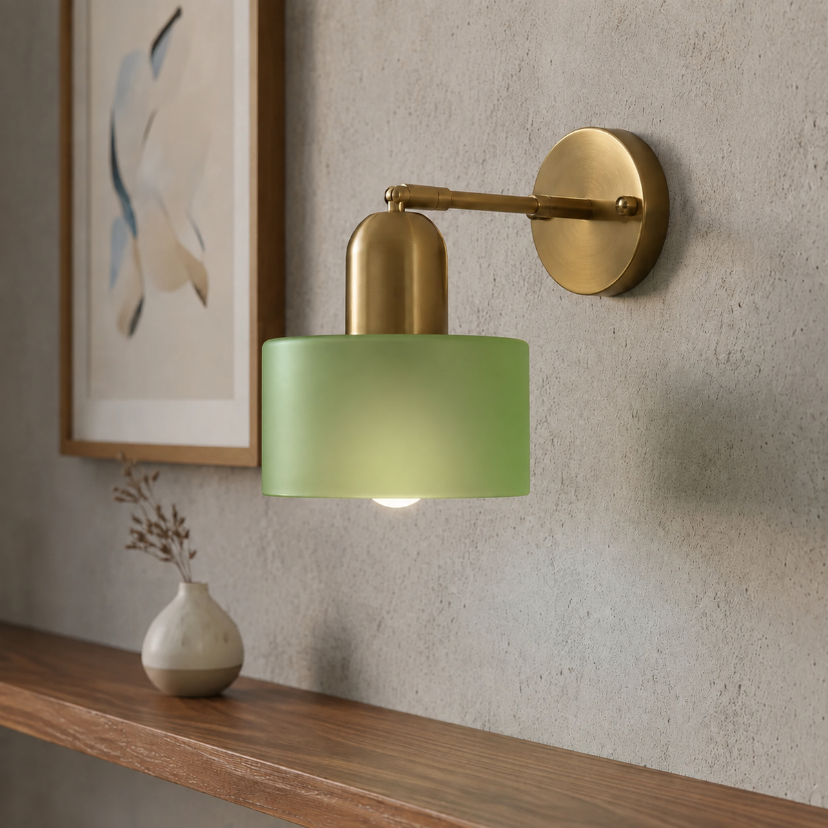 Colored Glass Bauhaus Wall Light