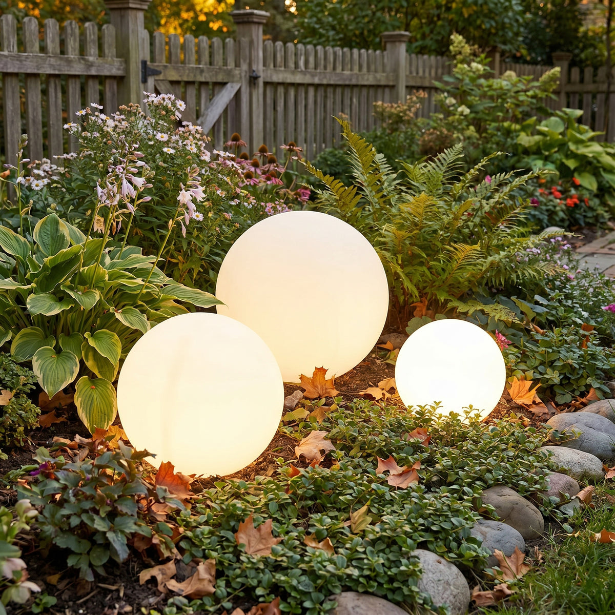 Modern outdoor lights. Sculpted from light itself.