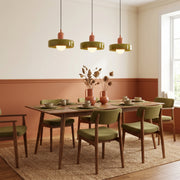 3-Head Bauhaus Colored Glass Pendant Light