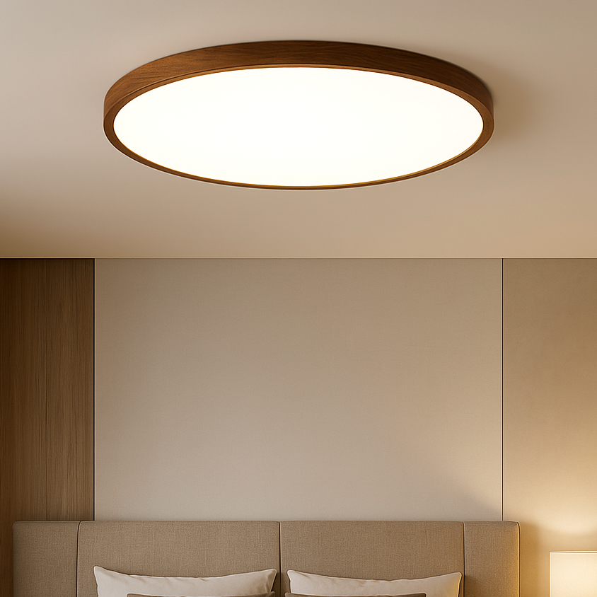 Dark Wood Grain Ceiling Light
