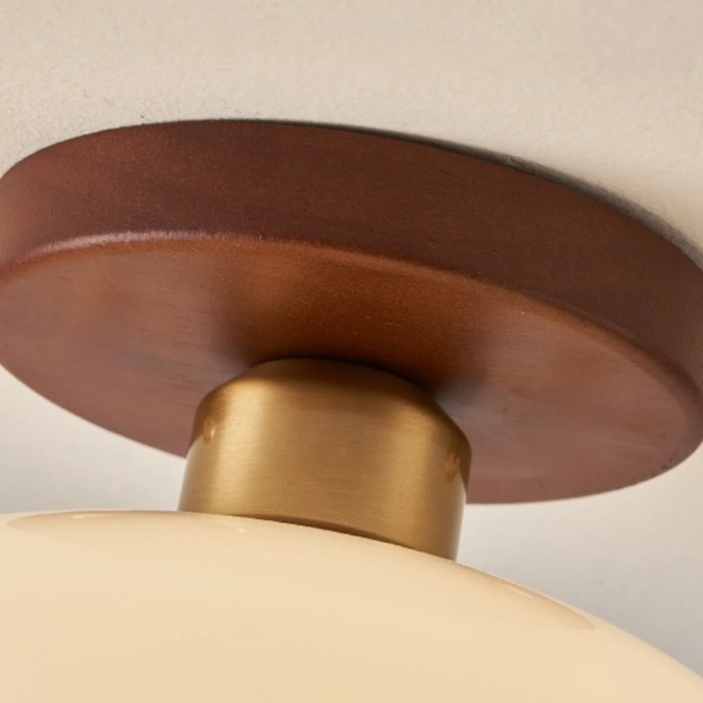 French Bauhaus Cream Ceiling Light