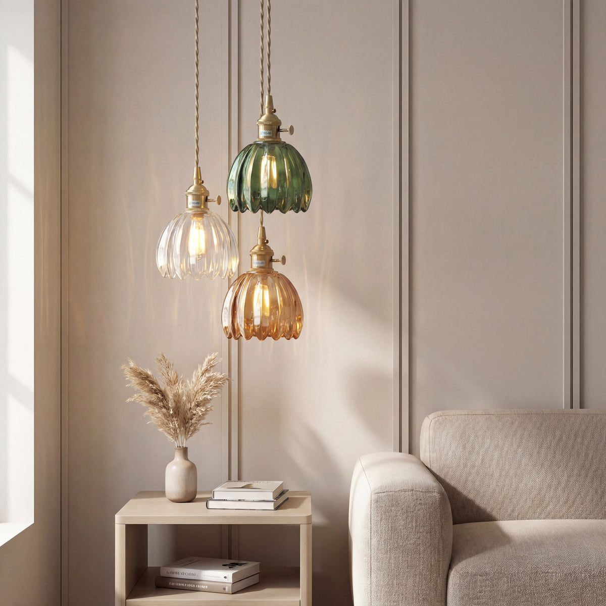 Japanese Glass Pendant Light