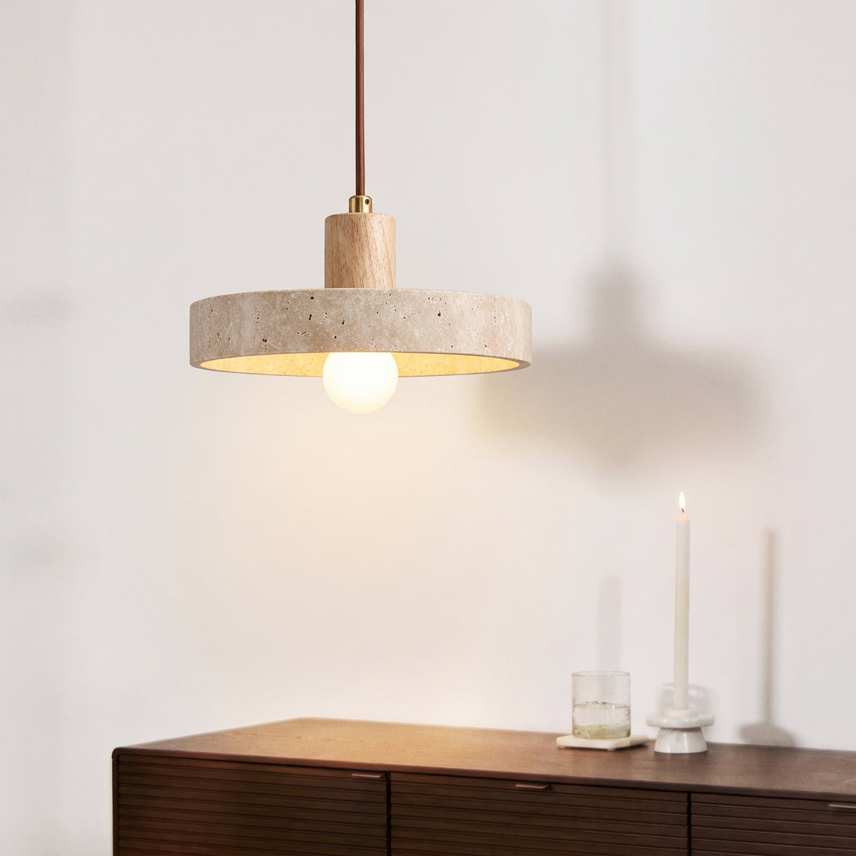 Travertine Bauhaus Pendant Light