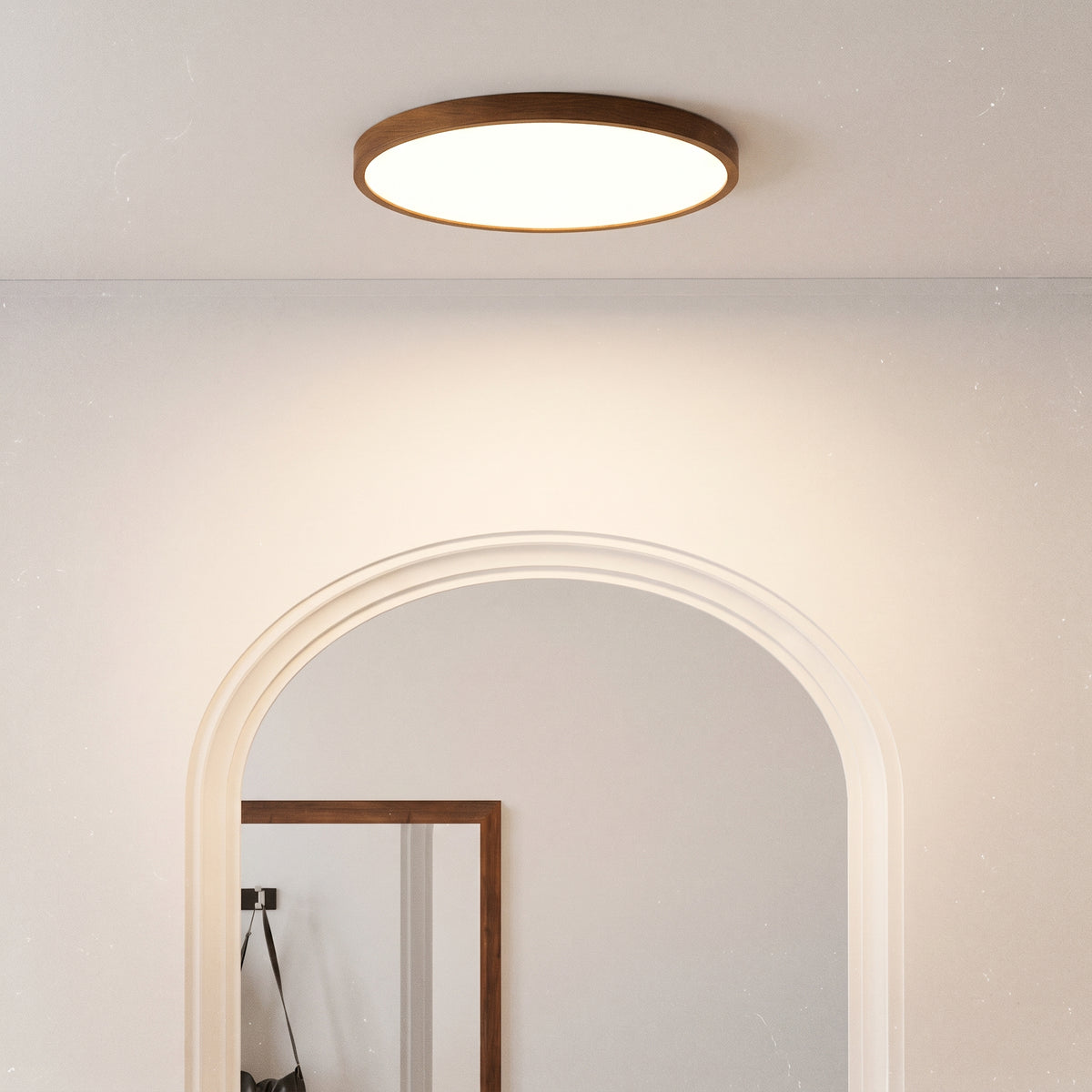Dark Wood Grain Ceiling Light