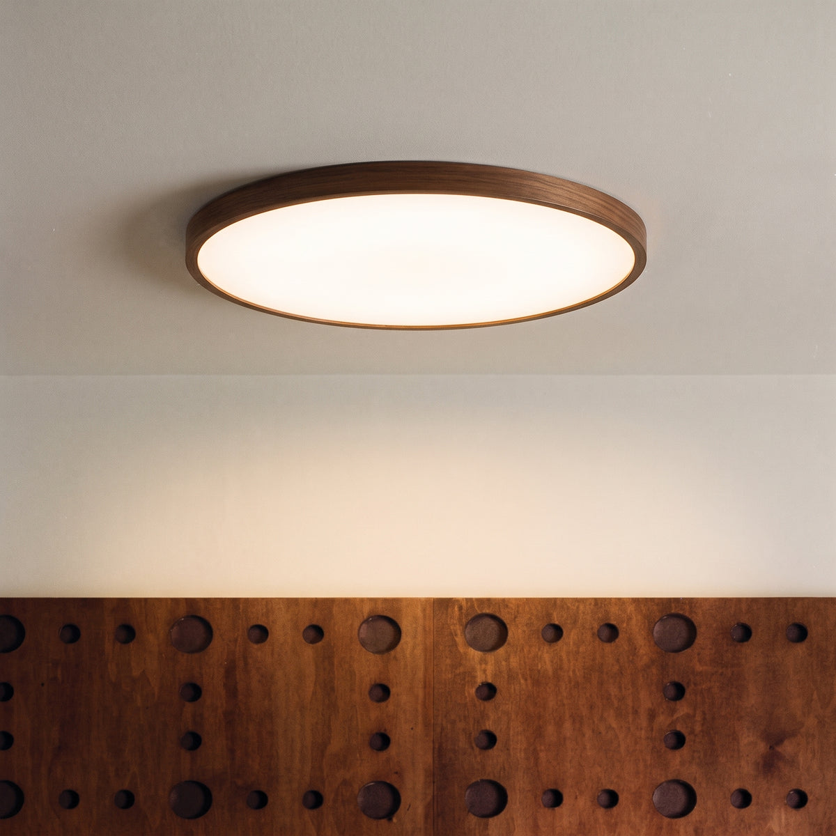 Dark Wood Grain Ceiling Light