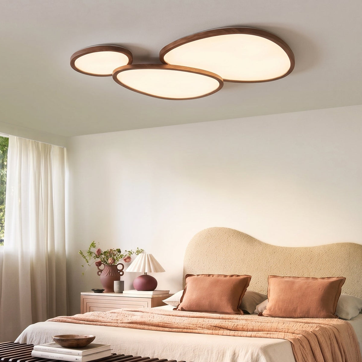 Ultra Thin Dark Wooden Ceiling Light