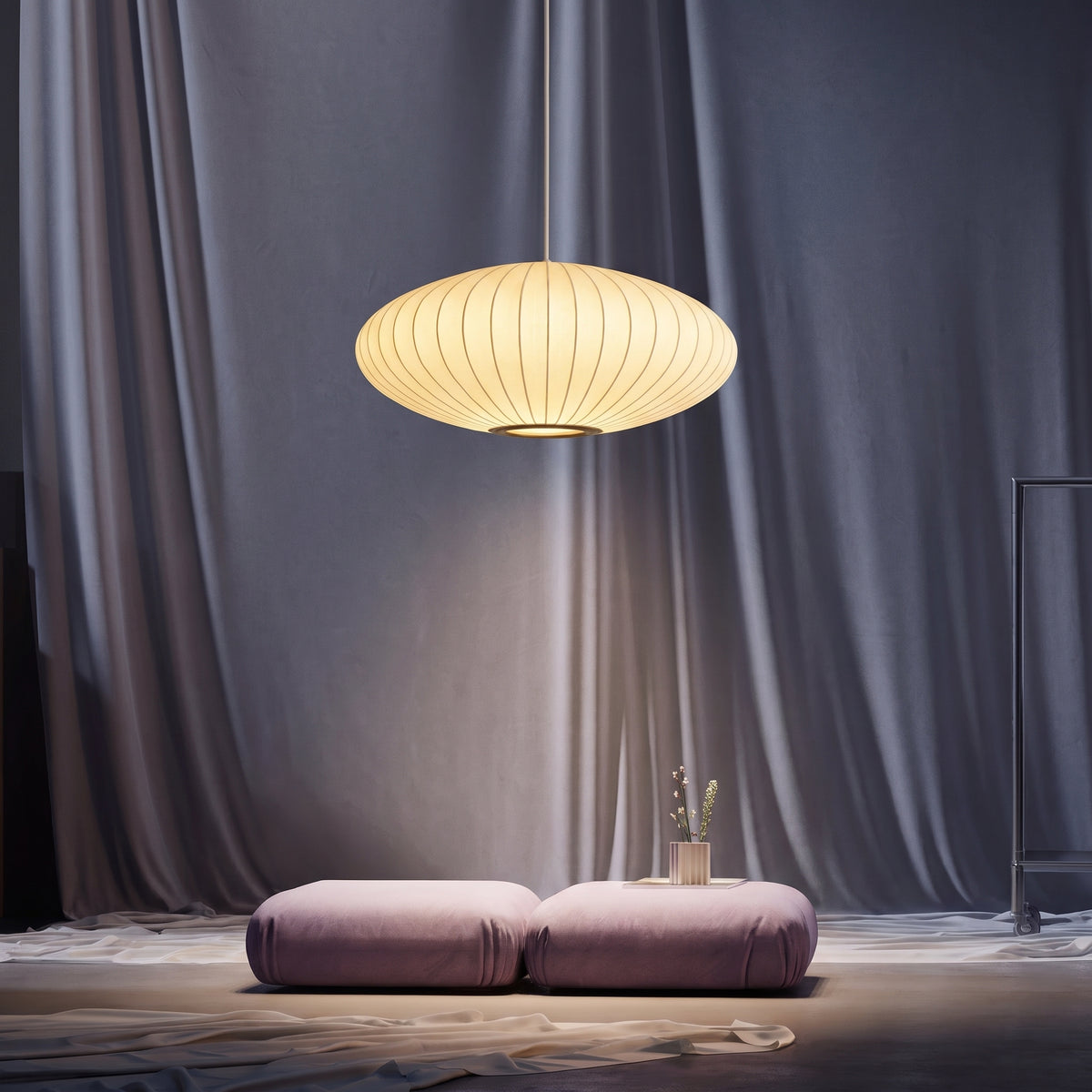 Italian Silk Pendant Light