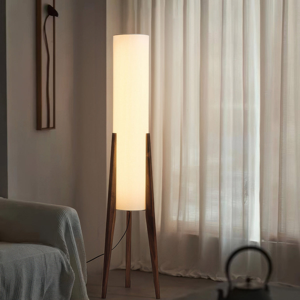 Solid Walnut Floor Lamp
