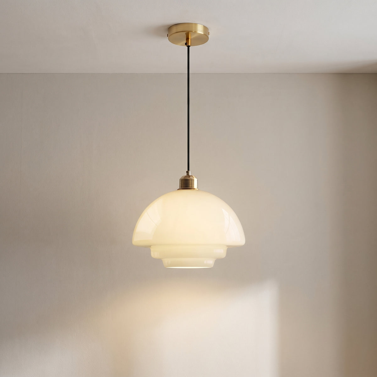 Milky White Glass Pendant Light
