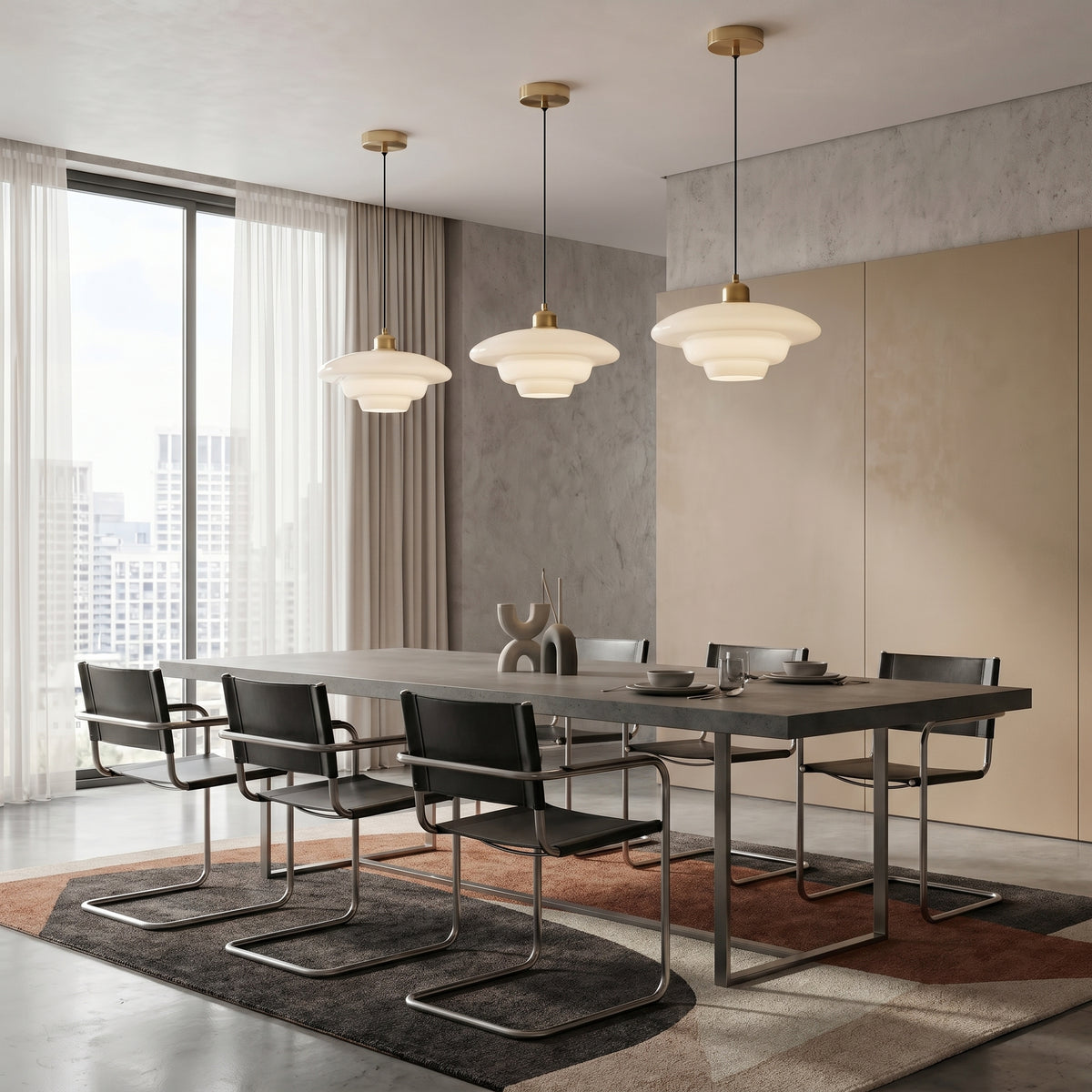Milky White Glass Pendant Light